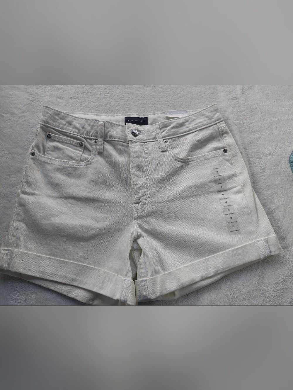 Free Assembly White Cuffed Denim Shorts